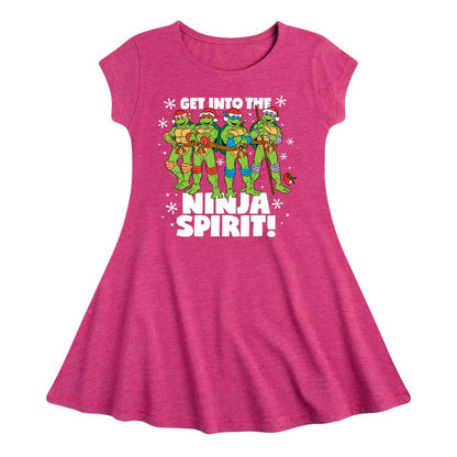 فستان بناتي - سلاحف النينجا - انغمس في روح النينجا - مناسب وأنيق بأكمام قصيرة