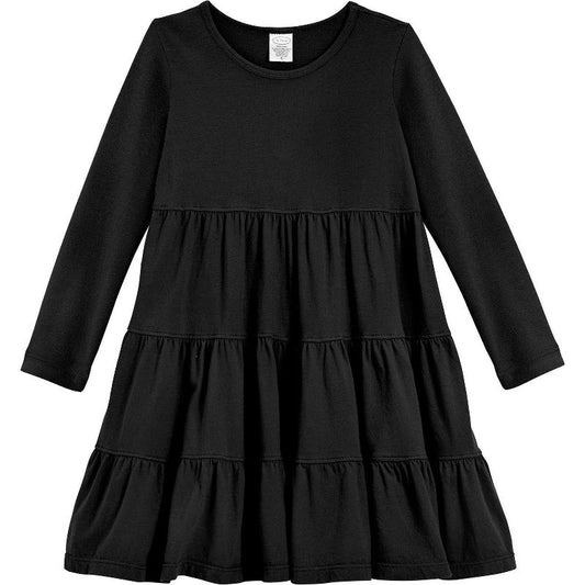 City Threads Girls Soft Jersey Cotton Long Sleeve Tiered Dress - USA-Made Comfortable & Stylish Kids/Toddlers Clothing (Part 2)