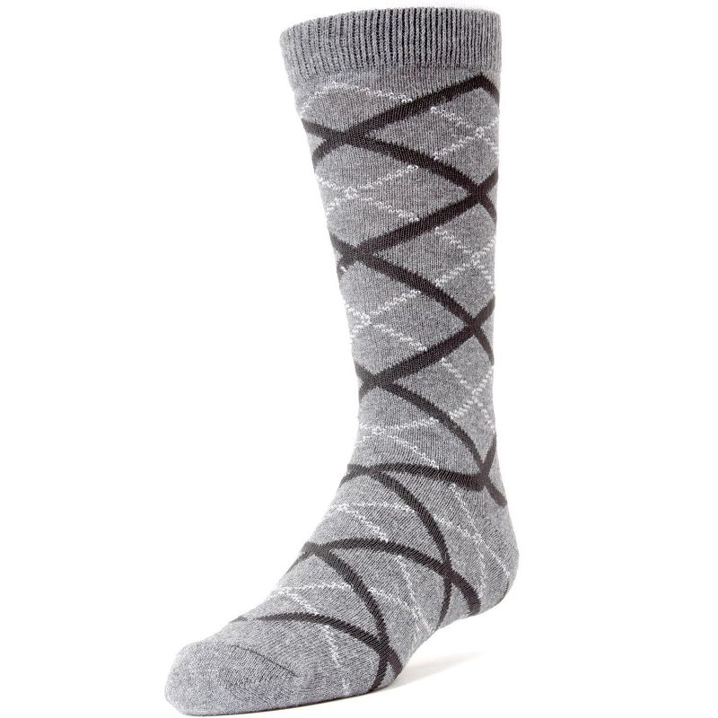 Memoi Diamond Interlock Boys Dress Cotton Blend Crew Socks