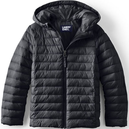 جاكيت Lands' End Kids ThermoPlume القابل للطي والمزود بغطاء رأس