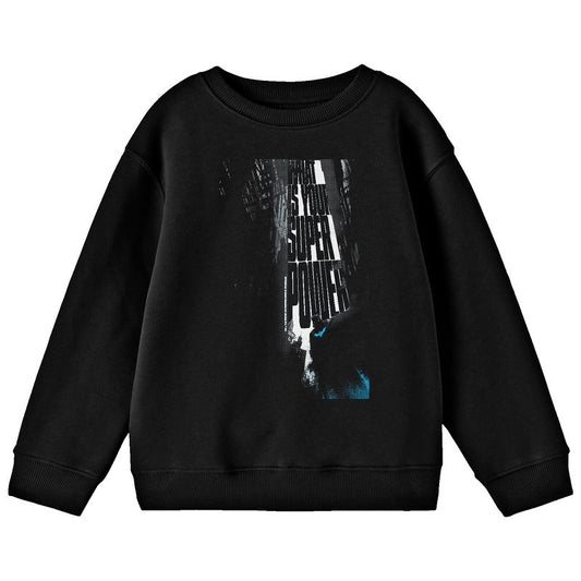 Batman What Is Your Superpower Crew Neck Long Sleeve Youth Black Sweatshirt