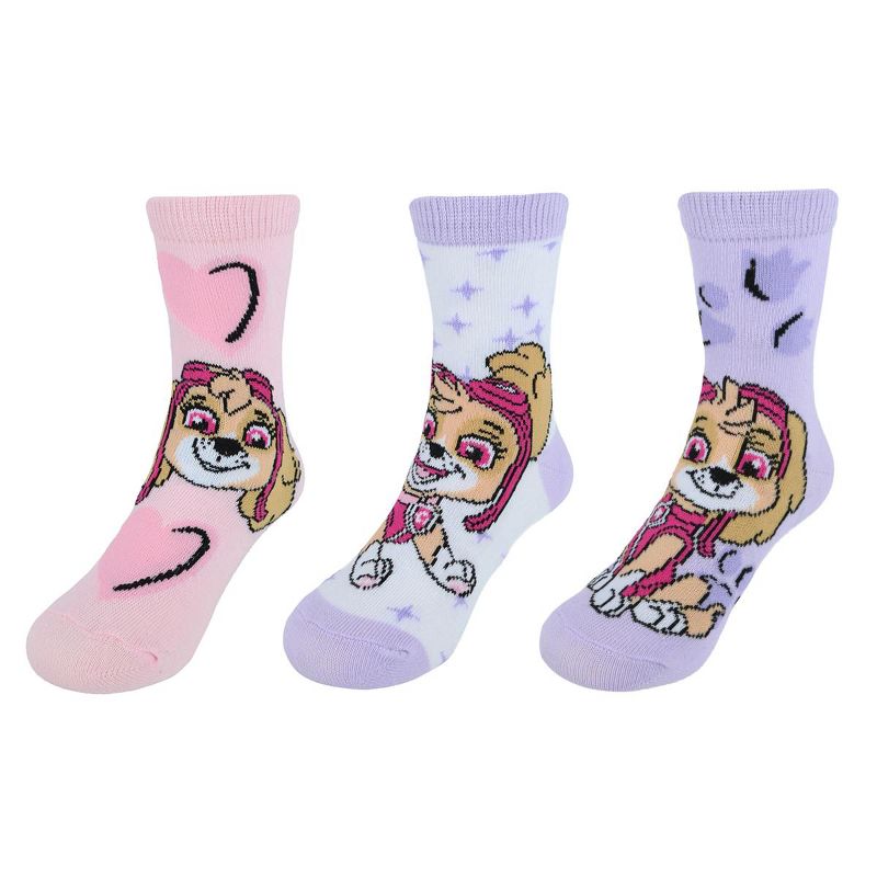 Textiel Trade Girl's Nickelodeon Paw Patrol Skye Power Crew Novelty Socks (3 Pack)