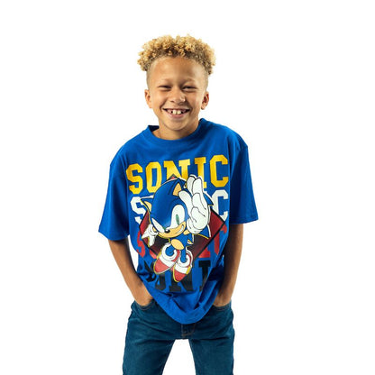 Sonic The Hedgehog Classic Characters Boy's Crew Neck Short Sleeve T-shirt
