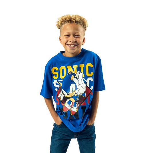 Sonic The Hedgehog Classic Characters Boy's Crew Neck Short Sleeve T-shirt