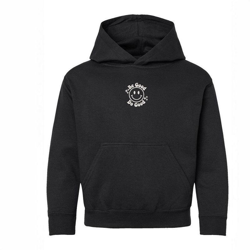 The Juniper Shop Embroidered Be Good Do Good Smiley Face Youth Graphic Hoodie