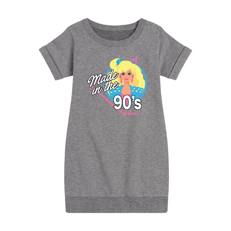 Girls' - Barbie - Made in the 90's Graphic Short Sleeve Fleece Dress