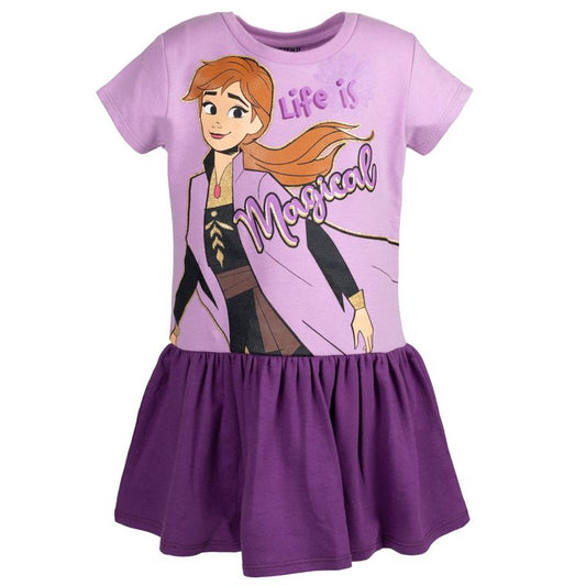 Disney Frozen Elsa Anna Moana Princess Rapunzel Jasmine Belle Girls French Terry Dress Little Kid to Big Kid