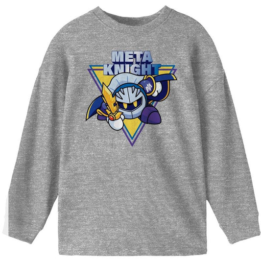 Kirby Meta Knight Youth Athletic Heather Long Sleeve Shirt