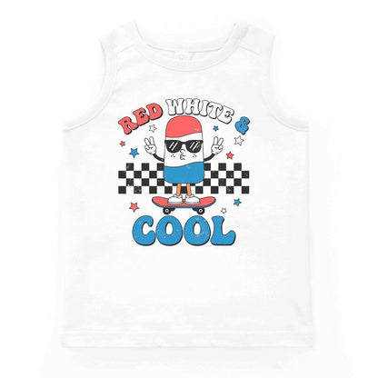 بلوزة شبابية بدون أكمام من Juniper Shop باللونين الأحمر والأبيض والبارد