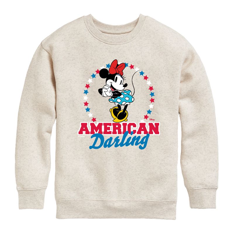 Boys' - Disney - American Darling Minnie Graphic Long Sleeve Fleece Sweatshirt