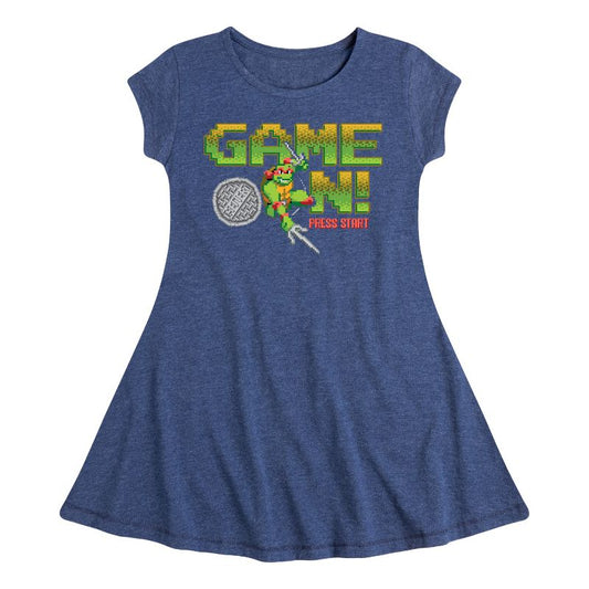 Girls' - Teenage Mutant Ninja Turtles - Game On Raph Fit & Flair Cap Sleeve Dress
