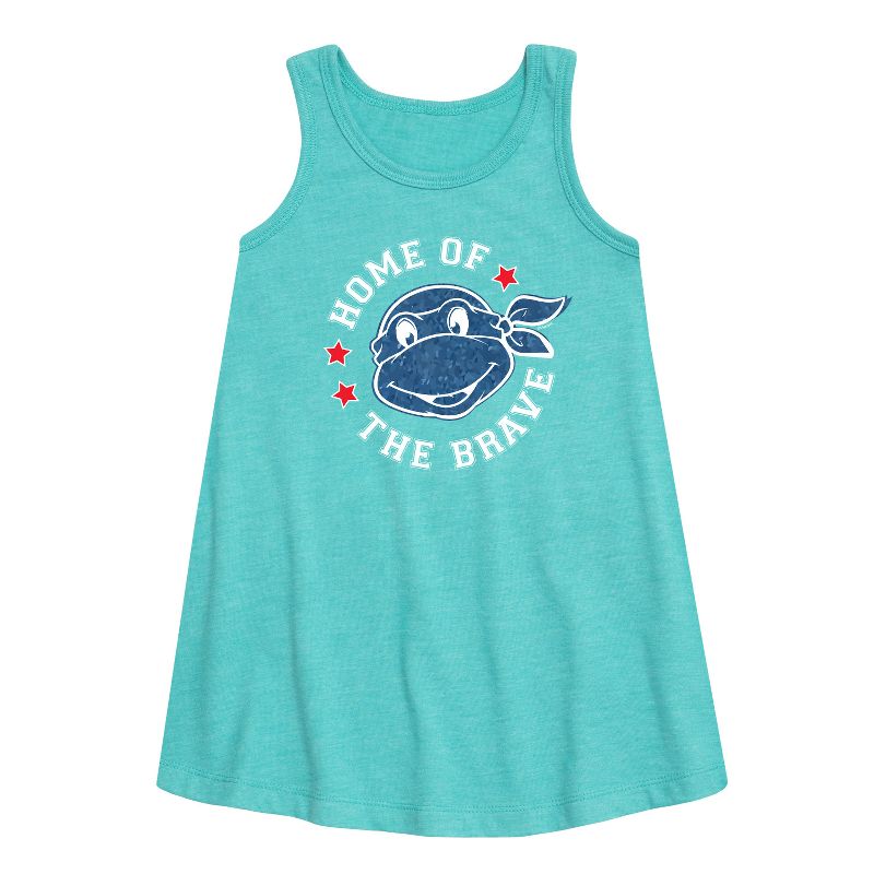 Girls' - Teenage Mutant Ninja Turtles - Born Raised Usa Graphic Sleeveless Aline Dress