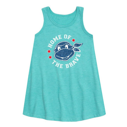 Girls' - Teenage Mutant Ninja Turtles - Born Raised Usa Graphic Sleeveless Aline Dress