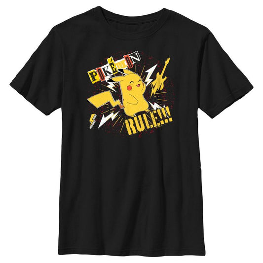 تي شيرت جيتار بطبعة قواعد بوكيمون بيكاتشو للأولاد
