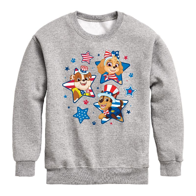 Boys' - Paw Patrol - Americana Graphic Long Sleeve Fleece Sweatshirt