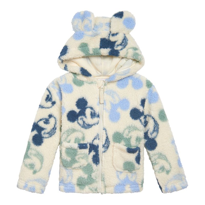 Disney Baby Girls Faux Shearling Zip Up Cosplay Hoodie