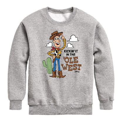 Boys' - Disney - Kicking It In The Ole West Graphic Long Sleeve Fleece Sweatshirt