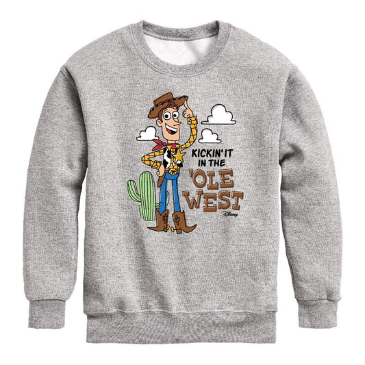Boys' - Disney - Kicking It In The Ole West Graphic Long Sleeve Fleece Sweatshirt