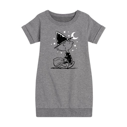 Girls' - Peanuts - Sally Witch Graphic Short Sleeve Fleece Dress