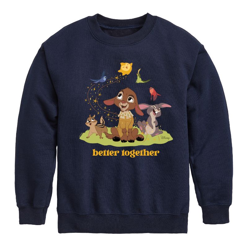 Boys' - Disney - Better Together Valentino Graphic Long Sleeve Fleece Sweatshirt