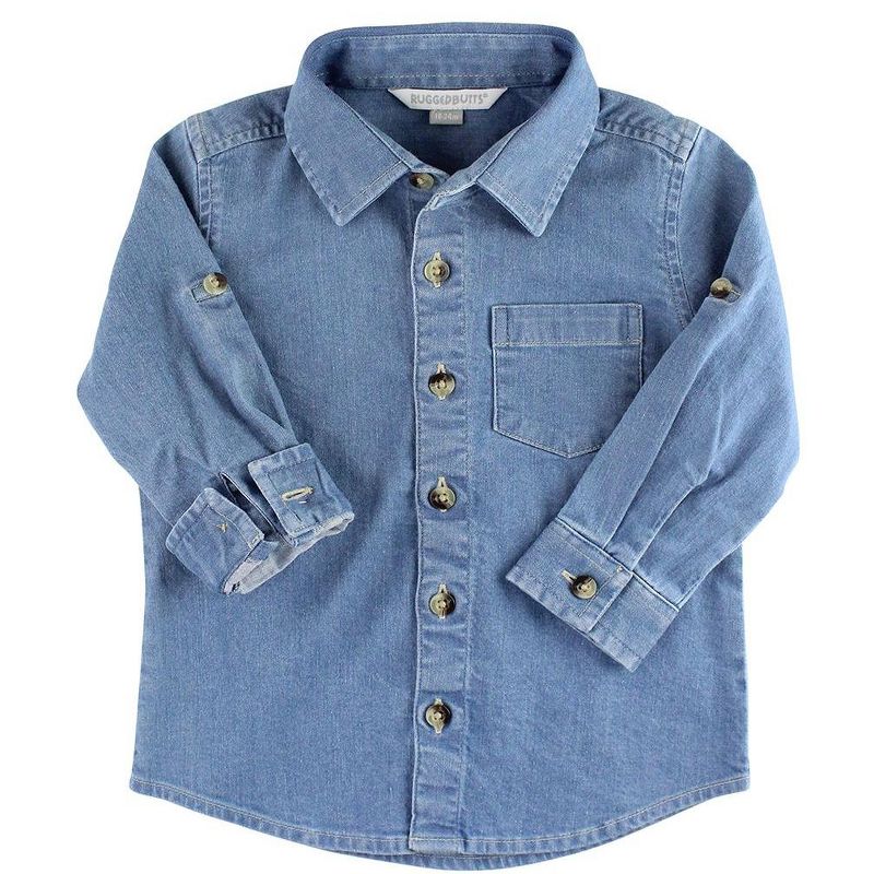 RuggedButts Toddler Boys Long Sleeve Button Down Shirt