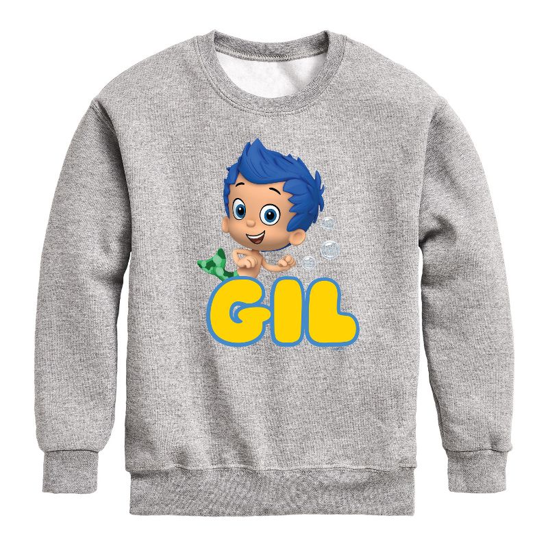Boys' - Bubble Guppies - Gil Graphic Long Sleeve Fleece Sweatshirt