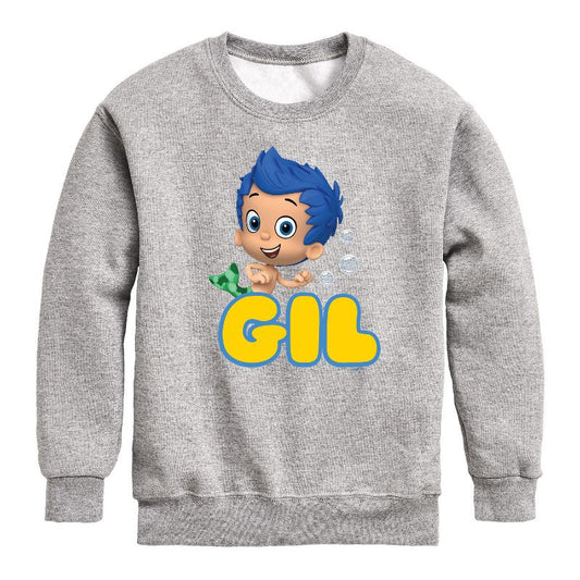 Boys' - Bubble Guppies - Gil Graphic Long Sleeve Fleece Sweatshirt