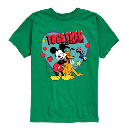 Boys' - Disney - Together Fur Ever Mickey Pluto Short Sleeve Graphic T-Shirt