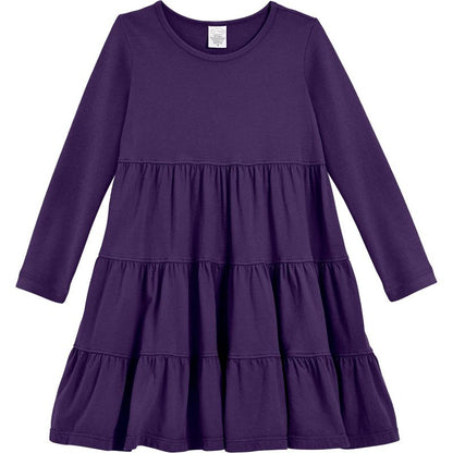 City Threads Girls Soft Jersey Cotton Long Sleeve Tiered Dress - USA-Made Comfortable & Stylish Kids/Toddlers Clothing (Part 2)