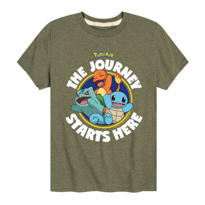 تي شيرت جرافيكي بأكمام قصيرة للأولاد - بوكيمون - رحلة تبدأ من هنا