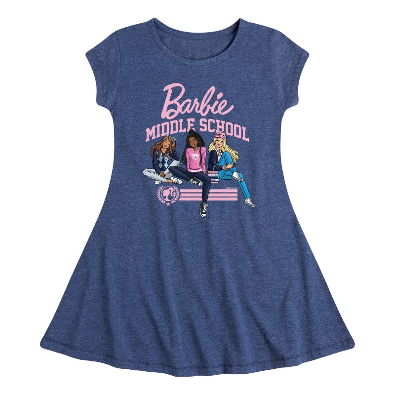 Girls' - Barbie - Middle School Dolls Fit & Flair Cap Sleeve Dress