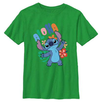 Boys Lilo & Stitch Colorful Aloha Stitch T Shirt