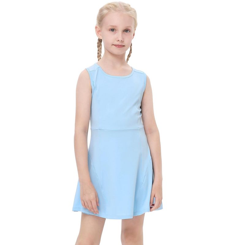 Girls Tennis Golf Dress Outfit Sleeveless Tank Top and Skorts Sets Sport Skirt with Shorts
