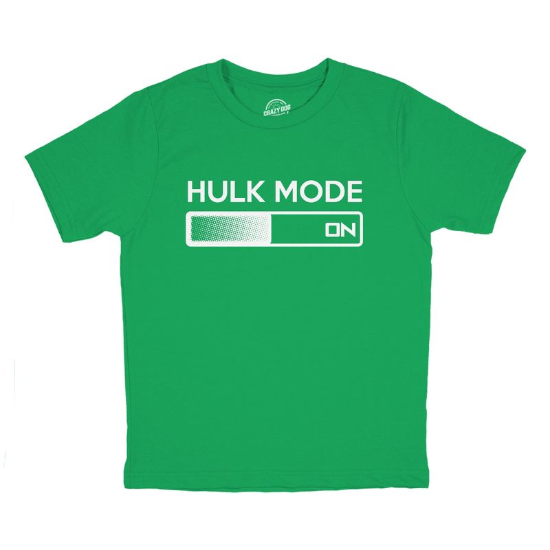 Youth Hulk Mode On T Shirt Funny Nerdy Tee Graphic Top for Kids Hilarious - Crazy Dog Youth T Shirt
