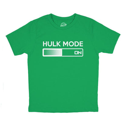 Youth Hulk Mode On T Shirt Funny Nerdy Tee Graphic Top for Kids Hilarious - Crazy Dog Youth T Shirt