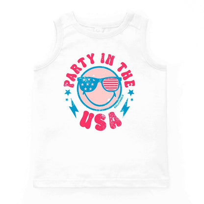 قميص بدون أكمام للشباب من The Juniper Shop SmileyWorld Party In The USA