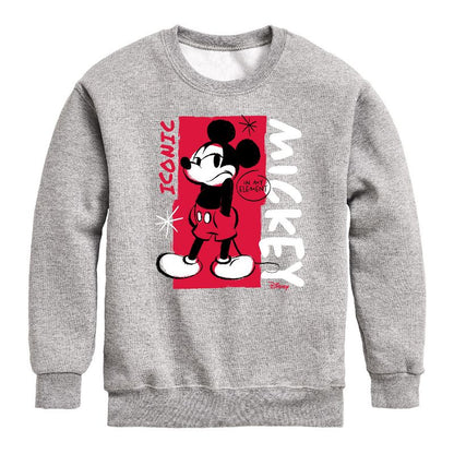 Boys' - Disney - Mickey Iconic Graphic Long Sleeve Fleece Sweatshirt