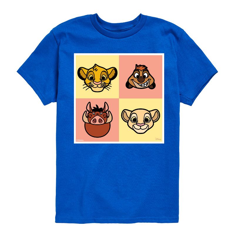 Boys' - Disney - Faces Lion King Grid Short Sleeve Graphic T-Shirt
