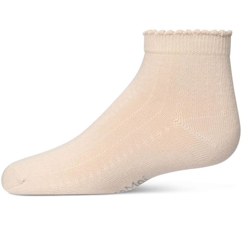 Memoi Ditsy Floral Scalloped Cuff Anklet Sock
