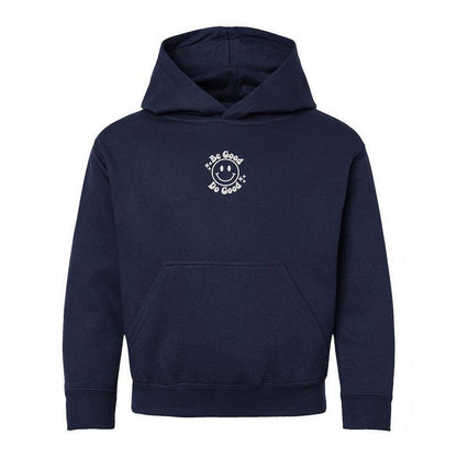 The Juniper Shop Embroidered Be Good Do Good Smiley Face Youth Graphic Hoodie