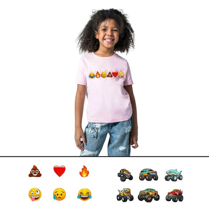 Rabble Gender Neutral Kids' Tshirt with Emojis Expressway Dabblz Bundle