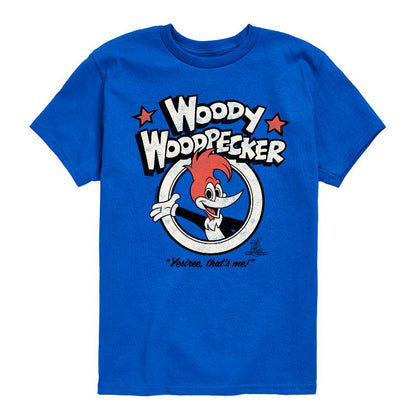 تي شيرت جرافيكي بأكمام قصيرة من Yesiree مطبوع عليه عبارة "هذا أنا" للأولاد - Woody Woodpecker - Yesiree