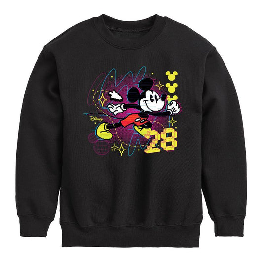 Boys' - Disney - Mickey Mouse 8 Bit Graphic Long Sleeve Fleece Sweatshirt