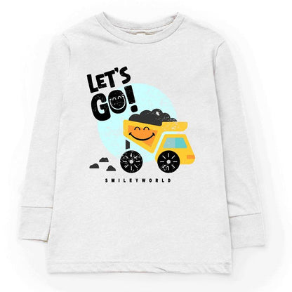 تي شيرت بأكمام طويلة للشباب من The Juniper Shop SmileyWorld Let's Go Dump Truck