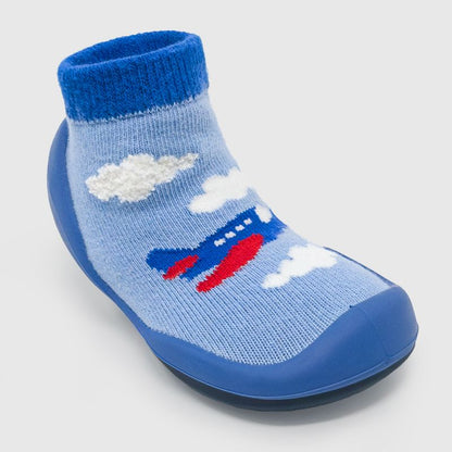 Komuello Baby BoyFirst Walk Sock Shoes Aeroplanes