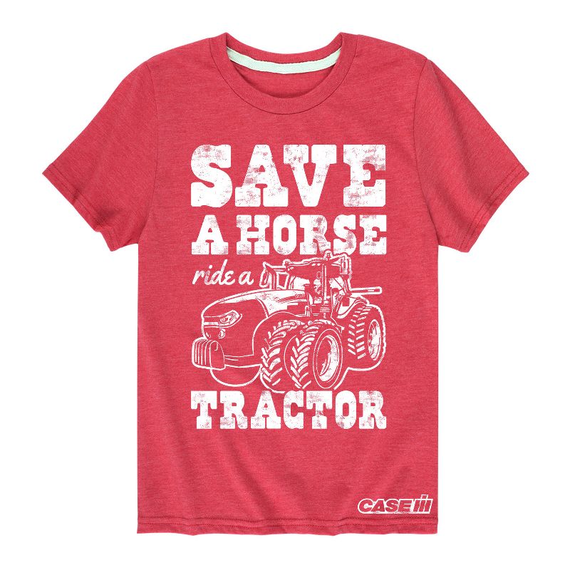 Boys' - Case IH - Save A Horse Ride A Tractor Short Sleeve Graphic T-Shirt