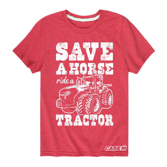 Boys' - Case IH - Save A Horse Ride A Tractor Short Sleeve Graphic T-Shirt