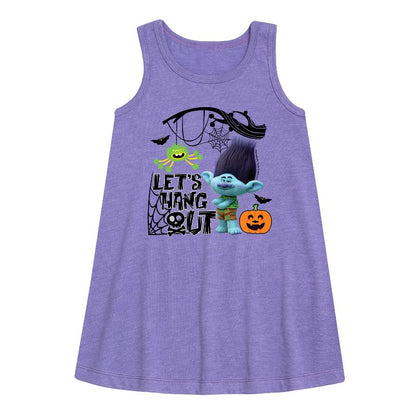 Girls' - Trolls - Lets Hang Out Branch Graphic Sleeveless Aline Dress