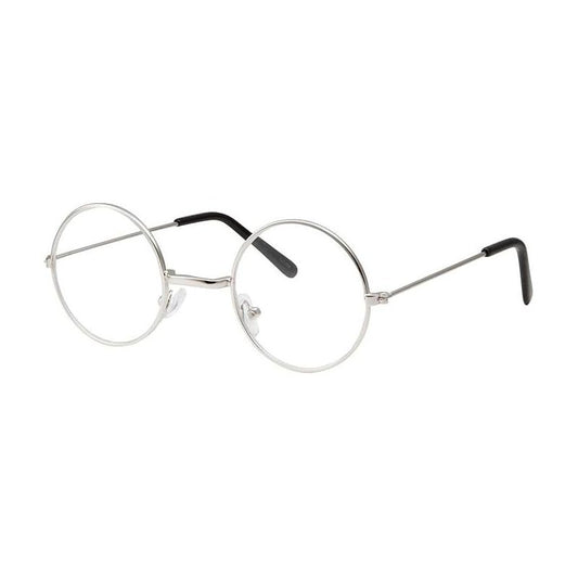 grinderPUNCH Kids Size Non-Prescription Glasses Round Circle Frame Clear Lens Costume (Age 3-10) Black