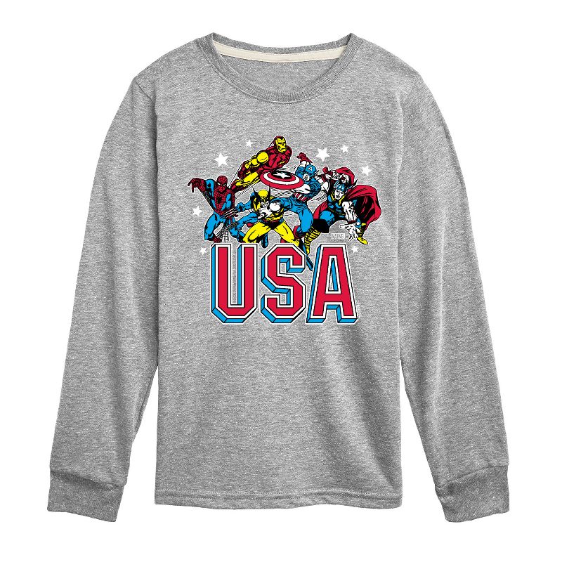Boys' - Marvel - USA Long Sleeve Graphic T-Shirt